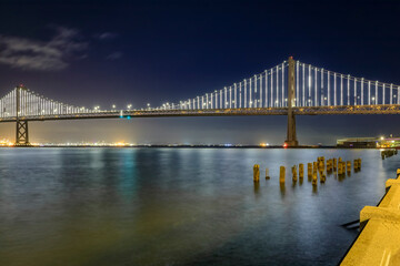 San Francisco Bay Bridge lights the dey before they turn off on March 5th, 2023