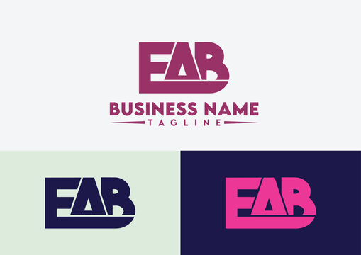 Letter EAB logo design, EAB letter logo