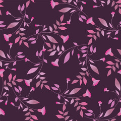 Fototapeta premium Seamless floral pattern based on traditional folk art ornaments. Colorful flowers on color background. Scandinavian style. Sweden nordic style. Vector illustration. Simple minimalistic pattern