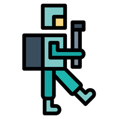 protective suit filled outline icon style
