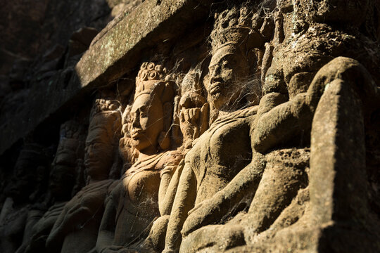 Carved representations of devata Angkor Wat, Cambodia