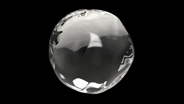 water ball on black background	
