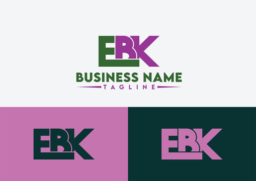 Letter EBK logo design, EBK letter logo
