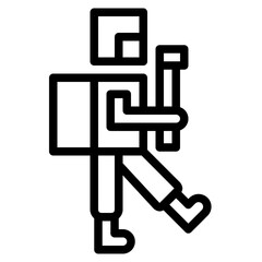 protective suit line icon style