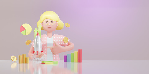 business startup concept. 3d rendering