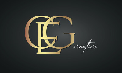 luxury letters CEG golden logo icon premium monogram, creative royal logo design