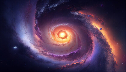 Realistic abstract gradient galaxy nebula background, Generative AI