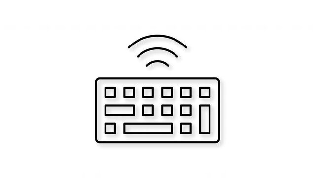 Wireless keyboard. icon animation. motion graphics.