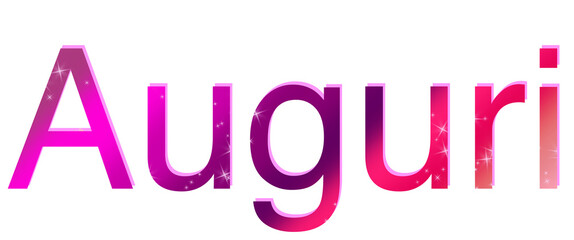 Auguri - best wishes -  good luck -  get well soon - quote in Italian. Lettering for banner, header, flyer, card, poster, flyer, gift. - pink color - no background - png -  transparent background 
