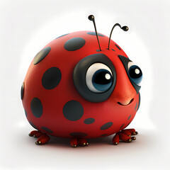 Obraz premium Lady Bug Isolated On White Background. Generative AI