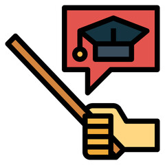 education filled outline icon style