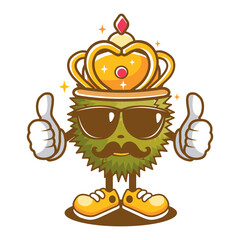 Cartoon character of king durian use crown