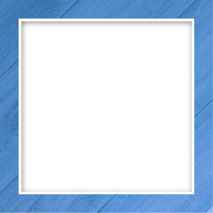 blue frame on white wood texture blue