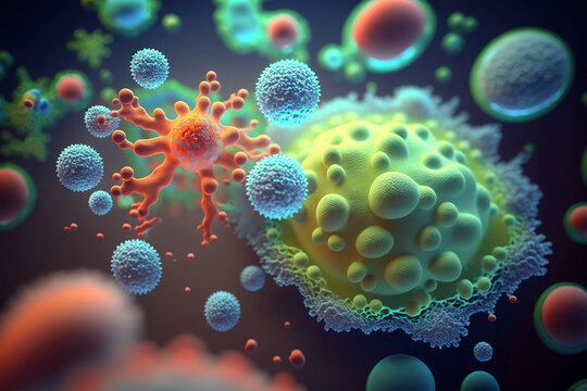 3d rendered illustration of bacteria, Generative AI