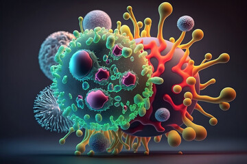 3d rendered illustration of a bacteria, Generative AI