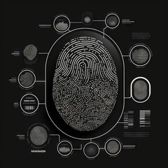 Login with fingerprint scanning technology. Fingerprint to identify personal. Security system concept. Generative Ai - obrazy, fototapety, plakaty