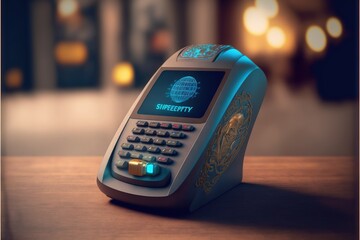 Obraz premium Login with fingerprint scanning technology. Fingerprint to identify personal. Security system concept. Generative Ai