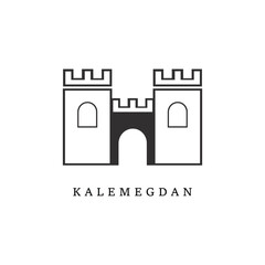 Belgrade Fortress in Serbia. Also known like Kalemegdan. Vector illustration, symbol, travel sights, landmarks.