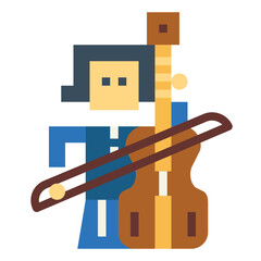 cymbals flat icon style