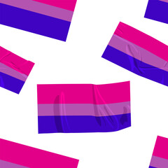Bisexual flag vector cartoon seamless pattern background for wallpaper, wrapping, packing, and backdrop.