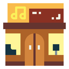 music school flat icon style