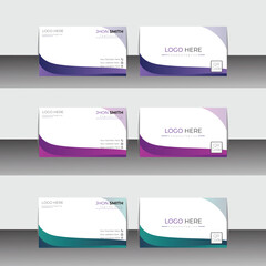 Vector creative business card template with triangles, squares, round, waves for business, technology. Simple and clean design with a logo and a place for a photo. Creative layout corporate identity