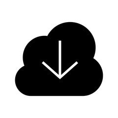 cloud download icon or logo isolated sign symbol vector illustration - high quality black style vector icons
