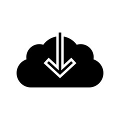 cloud download icon or logo isolated sign symbol vector illustration - high quality black style vector icons
