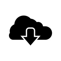 cloud download icon or logo isolated sign symbol vector illustration - high quality black style vector icons
