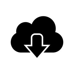 cloud download icon or logo isolated sign symbol vector illustration - high quality black style vector icons
