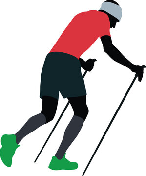 runner red shirt green shoes silhouette clip art preview