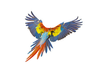 Parrot bird scarlet macaw  isolated on white background. This has clipping path.