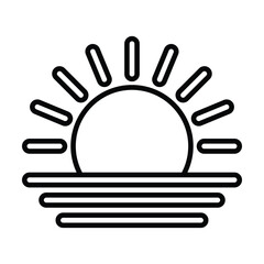 sun icon, sunny vector, hot illustration