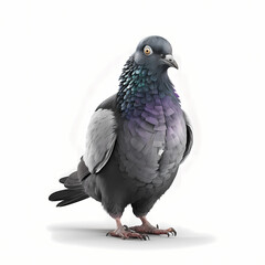 Pigeon Isolated White. Generative AI