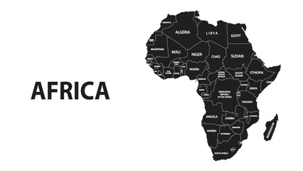 African map continent, Africa Map with each individual vector files