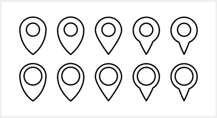 Map pointer icon isolated. GPS location symbol. Sketch Vector stock illustration. EPS 10