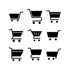 shopping cart icon or logo isolated sign symbol vector illustration - high quality black style vector icons
