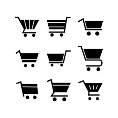 shopping cart icon or logo isolated sign symbol vector illustration - high quality black style vector icons
