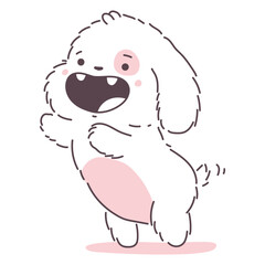 Cute puppy vector cartoon illustration isolated on a white background.