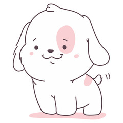Cute dog vector cartoon character isolated on a white background.