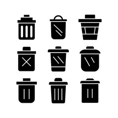 trash bin icon or logo isolated sign symbol vector illustration - high quality black style vector icons
