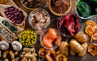 Composition with food products rich in niacin