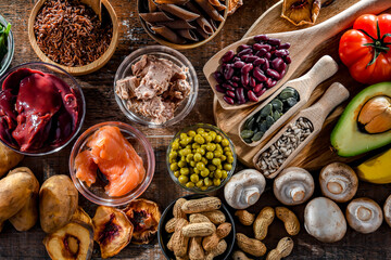 Composition with food products rich in niacin