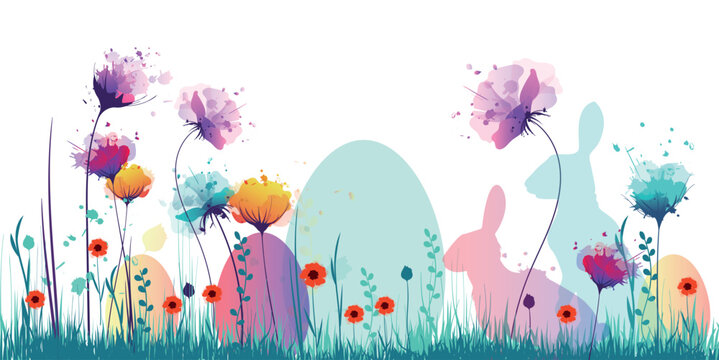 grafica, composizione, pasqua, coniglietti di pasqua