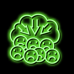 suppression of negativity reputation management neon glow icon illustration