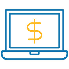 Obraz premium laptop computer and dollar icon