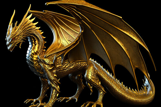 Gold Dragon - AI Photo Generator - starryai