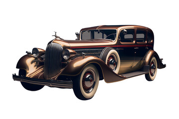 Antique Car, Art Deco Era Car, Retro Automobile, Old-Fashioned Automobile Collector's Model 3