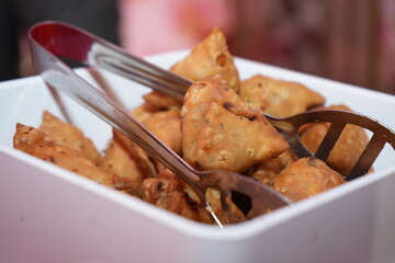 Samosa, Indian street food and snacks called Samosa.