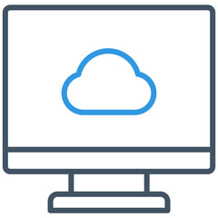 desktop computer and cloud icon